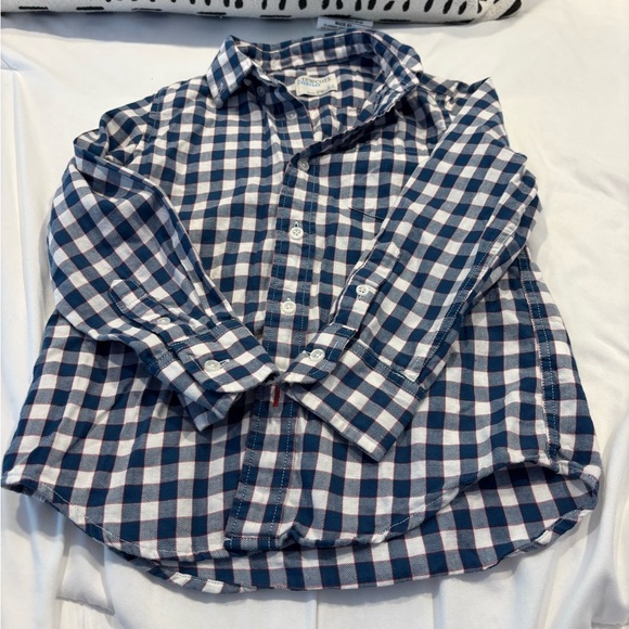 Crewcuts Navy and White Plaid Boys Button Down Shirt - Picture 4 of 6